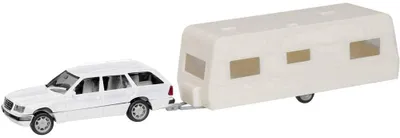Produktbild von Herpa Minikit Mercedes-Benz E-Klasse mit Wohnanhänger 013413
