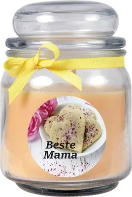Obrázok produktu pre Vonná sviečka v cukorničke na Deň matiek, vôňa: vanilka ( žltá ), 300 g - doba horenia až 70 hodín