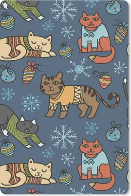 Produktbild von MuchoWow® Mauspad Mousepad Katze - Tiere - Weihnachten - Muster 40x60 cm - Mousepads - Maus Mat - Pad - Mausunterlage - Schreibtisch Accesoire