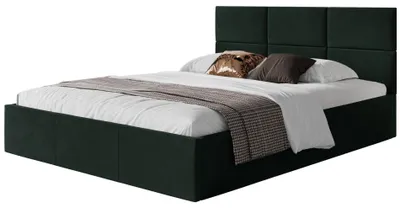 Produktbild von Selsey Nestio – Polsterbett 180x200 mit Bettkasten, Samtbezug, dunkelgrün
