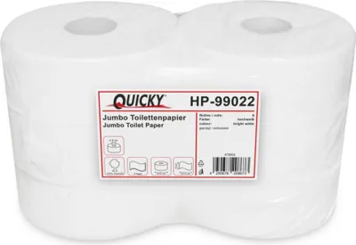 Produktbild von Jumbo Toilettenpapier QUICKY- 2-lagig - Ø 25 cm - hochweiß - 12 Rollen