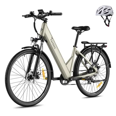 Produktbild von City Elektrofahrrad Rostfreie Aluminiumlegierung 36 V 15 Ah 540 Wh bis zu 90 - 110 km E Bike 27,5 Zoll Wasserdicht IP54 mit 7 Gang und App, Gold