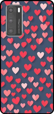 Produktbild von Smartphonica Telefon Fall fit für Huawei P40 mit rosa und roten Herzen Impressum - TPU Backcover Fall mit rosa und roten Herzen Design