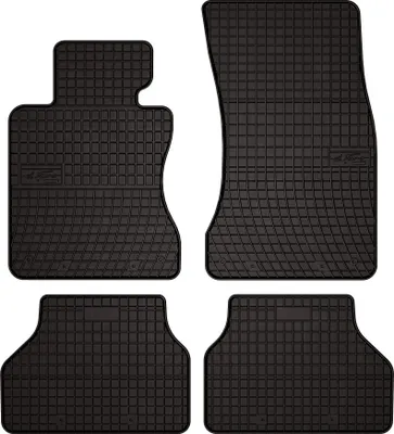 Produktbild von Gummifußmatten passend für BMW 5 E60 (Limousine, Bj. 2003-2010) –  schwarz, passgenau, mit Befestigungen set 4 Stk. - Gummi-Automatten