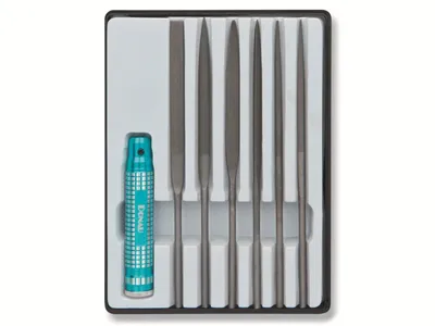 Produktbild von DONAU ELEKTRONIK Nadelfeilen Set M60 – Profiline, 7-tlg. mit Metallhalter
