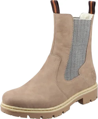 Produktbild von Rieker Damen Stiefeletten Blockabsatz Chelsea Boots Warmfutter 71363, Größe:38 EU, Farbe:Beige