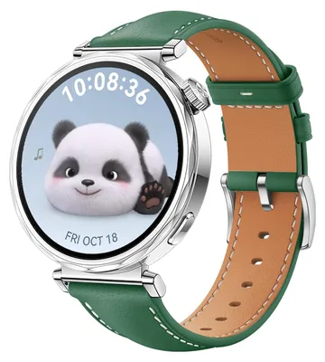 Image de Pour Huawei Watch GT 5 41mm dames bracelet en cuir de remplacement avec boucle argentée vert