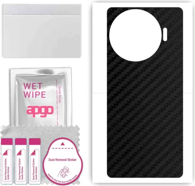 Produktbild von apgo Rückseite Schutzfolie, Skin, kompatibel mit Tecno Camon 30 Pro 5G, Hinten Displayschutzfolie aus Vinylfolie, kratzfest, einfache Montage - Schwarzer Kohlenstoff