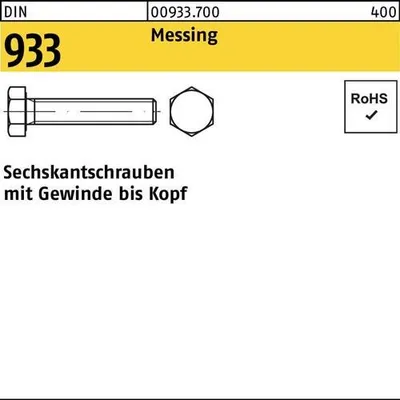 Produktbild von Sechskantschraube DIN 933 VG M8x 30 Messing 100 Stück