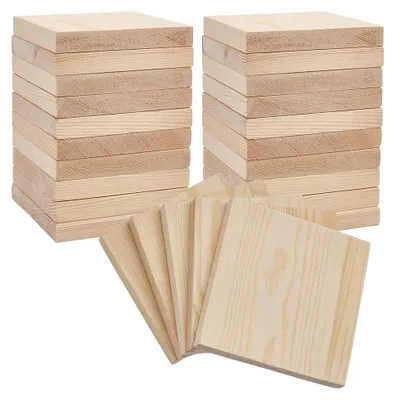 25 Holzblöcke unbehandelt 10x10x1,4 cm zum Basteln