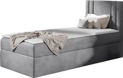 Produktbild von MIRJAN24 Boxspringbett Carmen Mini, Einzelbett mit Bettkasten für die Bettwäsche, mit Topper und Kopfteil (Kameleon 84, Größe: 100x200 cm, Seite: Rechts)