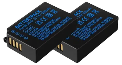Immagine prodotto di Batteria per fotocamera, capacità 1280 mAh, caricabatterie doppio USB, 2 batterie