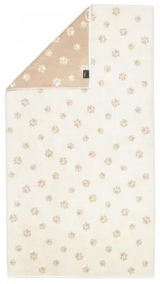 Produktbild von Cawö Duschtuch We love Dogs Pfoten Paws Natur Beige (80x150cm)