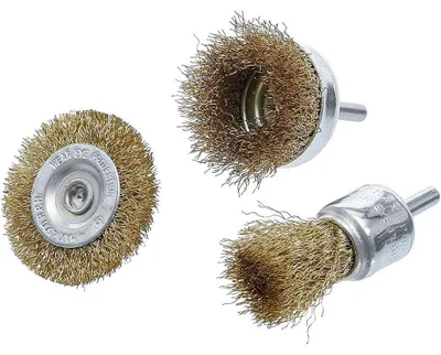 Image de Jeu de Brosses à Fil d Acier 3 pcs - D.25 à 50 mm - Résistantes et Polyvalentes - Pro - D-Work