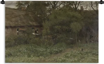 Produktbild von MuchoWow® Wandteppich Wandbehang Der Gemüsegarten - Gemälde von Anton Mauve 60x40 cm Tapisserie Dekoration Wandtuch - Wanddekorationen