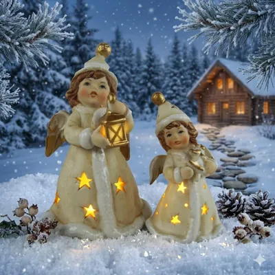 Immagine prodotto di Incantevole set di 2 angeli LED
