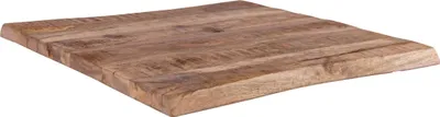 Produktbild von Holzplatte 60x60 cm Curt, Tischplatte aus Mangoholz massiv + raue Oberfläche, Baumkanten-Platte für Heimwerker, geeignet für Arbeitsplatten, Tische & Fensterbretter