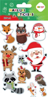 Obrázok produktu pre Naklejki Xmas EFFECT - Xmas Animals Happy Colour
