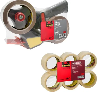 Produktbild von Klebebandpistole + Scotch® Secure Seal, Verpackungsklebeband, Transparent 66 m