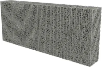 Produktbild von vidaXL Gabionenwand mit Abdeckung Verzinkter Stahl 300×50×150 cm