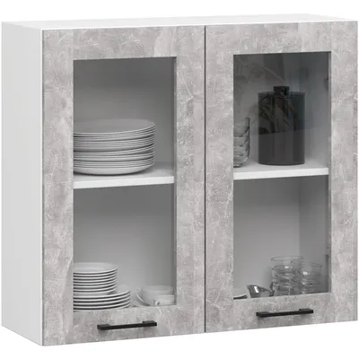 Produktbild von Akord Vitrine Oliwia Weiß/Beton 80X31X72 Cm