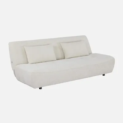 Immagine prodotto di sweeek - Divano letto a 3 posti con rivestimento in ciniglia - Bianco