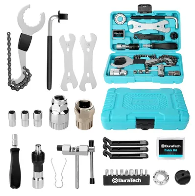 Produktbild von Fahrradreparatur-Set Fahrradwerkzeug - 31-teilig - Werkzeugkoffer - Kettenentferner - Reifenreparatur