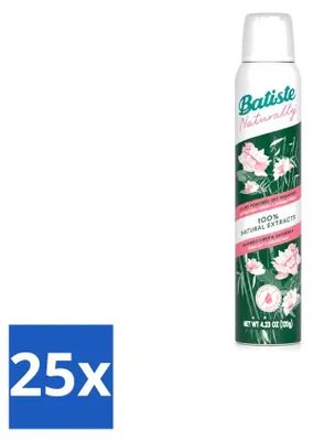 Obrázok produktu pre 25 kusov šampónu bez vody Batiste s prírodnými vláknami bambusu a gardéniou, objem 200 ml – výhodný balík