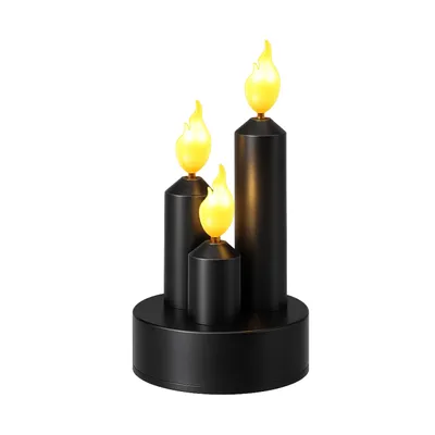 Produktbild von MasterLED LED-Kerze 3-flammig 13,5 cm 3200 K Flammeneffekt schwarz 3 x AAA IP20
