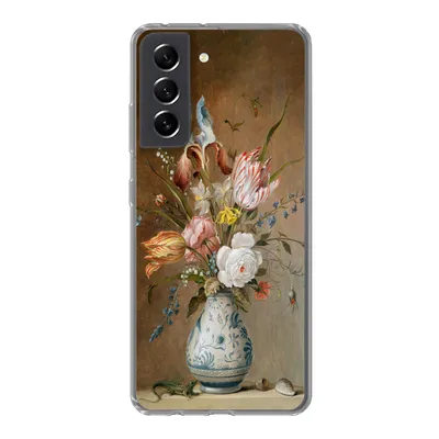 Produktbild von MuchoWow® Handyhülle Schutzhülle Hülle für Samsung Galaxy S21 FE Stilleben mit Blumen - Balthasar van der Ast - Alte Meister Silikon Softcase Handy Hülle - Mobiltelefonhülle