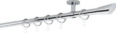 Produktbild von Gardinenstange auf Maß 20mm Rag 1-lauf Deckenträger 4cm Größe: 350cm, Farbvariante: Chrom