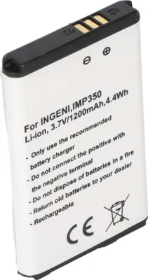 Zdjęcie produktu dla Akumulator pasujący do Ingenico, IMP350, Li-ion, 3,7 V, 1200 mAh, 4,4 Wh