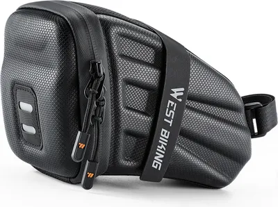 Produktbild von Fahrradsattel Tasche für Erwachsene Fahrräder 1.8L Hartschale Schwanz Tasche für Reiten Mountainbike Zubehör Fahrradsitz Tasche schwarz Einheitsgröße