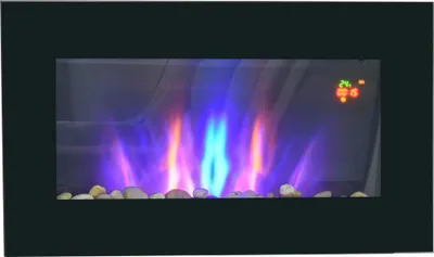 Obrázok produktu pre Elektrický krb HOMCOM s efektom plameňa LED, nástenný krb 1000/2000 W, montáž na stenu
