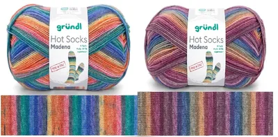 Produktbild von Doppelpack Hot Socks Madena,2x100g, 4-fädig,75 % Schurwolle 25 % Polyamid 09+10