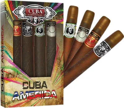 Produktbild von Cuba America Set Schwarzes Eau de Toilette Spray 35ml + Grünes Eau de Toilette Spray 35ml + Braunes Eau de Toilette Spray 35ml + Graues Eau de Toilette Spray 35ml