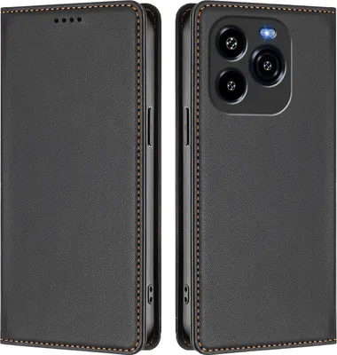 Immagine prodotto di Custodia in pelle per Oukitel C65 / C65 Pro, custodia a libro magnetica in Finto cuoio con supporto, nera