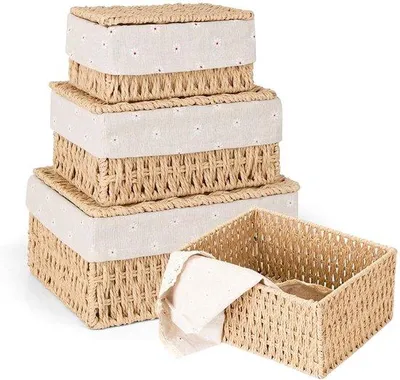 Immagine prodotto di Set composto da tre versatili contenitori con coperchio per la casa e l'ufficio