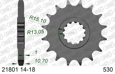 Produktbild von AFAM Kettenritzel 21801-17 Vorne Stahl