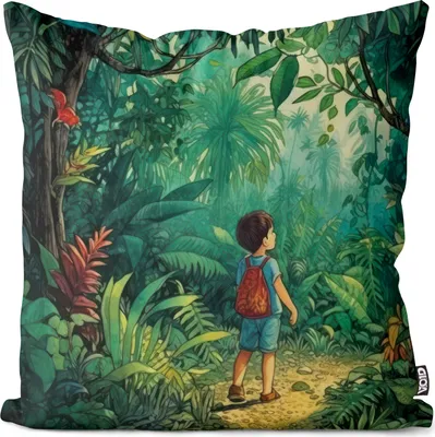 Produktbild von VOID Junge Dschungel Kinder Safari Kissenbezug Kissenhülle sofa couch wohnzimmer dekoration wasserfest Outdoor Garten Kissen bezug deko