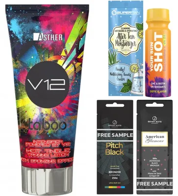 Produktbild von Asther V12 Extra Starker Tingle Aktivator Bräunungsset mit After-Tan, Tanning Shot und Proben