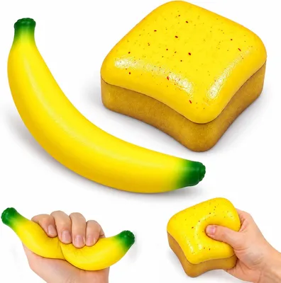 Productafbeelding van Banaan anti-stress-ballen voor volwassenen - Set van 2
