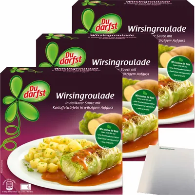 Produktbild von Du darfst Menü Wirsingroulade 3er Pack (3x375g Packung) + usy Block