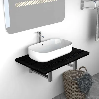 Produktbild von CLORIS Badmöbel Schwarz 60×40×16,3 cm, 6 kg