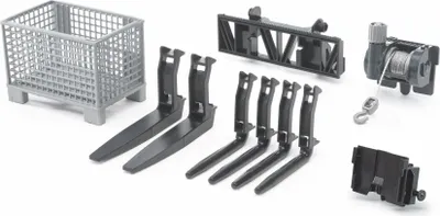 Produktbild von bruder Bruder 02318 Zubehör: Gitterpalette, Seilwinde, Frontlader