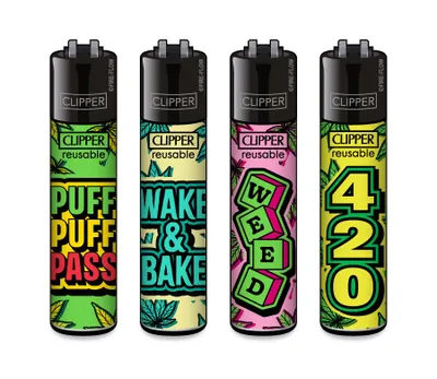Produktbild von Clipper Feuerzeug 4er Set Weed Statements #7