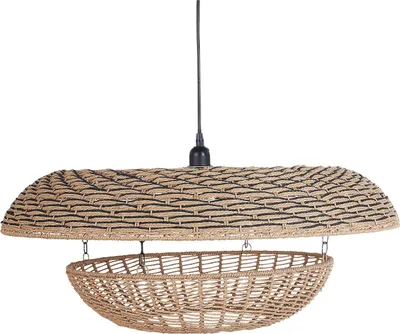 Produktbild von BELIANI Hängelampe Naturfarben aus Papierseil Boho Stil Modern Hängeleuchte für Esstisch Esszimmer Wohnzimmer Schlafzimmer