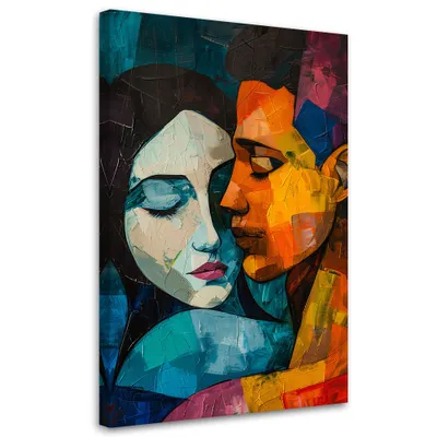 Produktbild von Leinwandbild Frau Mann Liebe 40x60 Feeby Bunt bild für die wand bereit zum aufhängen
