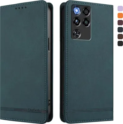 Obrázek produktu pro Pouzdro pro ZTE nubia RedMagic 11 Pro, retroPolyuretankožené flip pouzdro s stojánkem a přihrádkami na karty Zelený