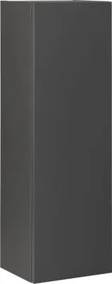Produktbild von FACKELMANN Midischrank NEW YORK / Badschrank mit Soft-Close-System / Maße (B x H x T): ca. 33 x 102 x 28 cm / hochwertiger Schrank fürs Badezimmer / Schrank mit 1 Tür / Korpus: Weiß / Front: Grau